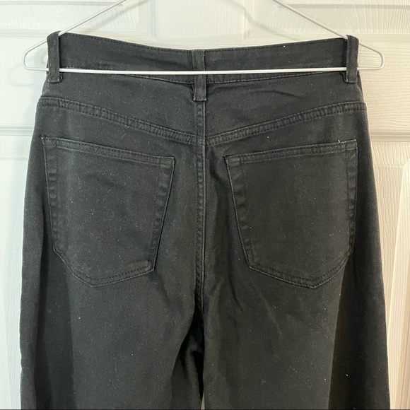 H&M Black women black wide high jeans US 8 - Picture 4 of 4